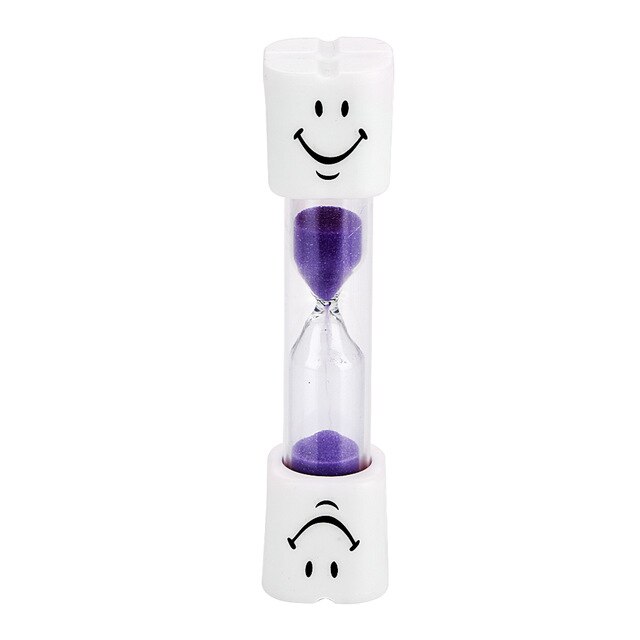 3 minutos relojes de arena casa DecorToothbrush temporizador para cepillarse los dientes de los niños cara sonriente de arena temporizador: Purple