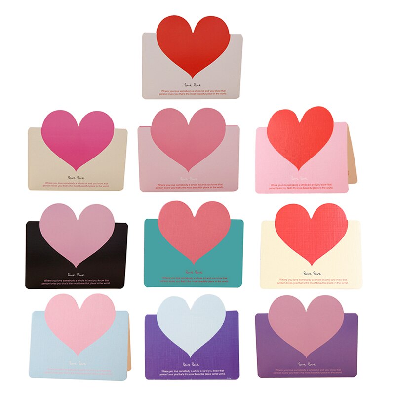 Love Heart Card Birthday Valentine's Day Greeting Heart Message Card Wedding Guest Cards