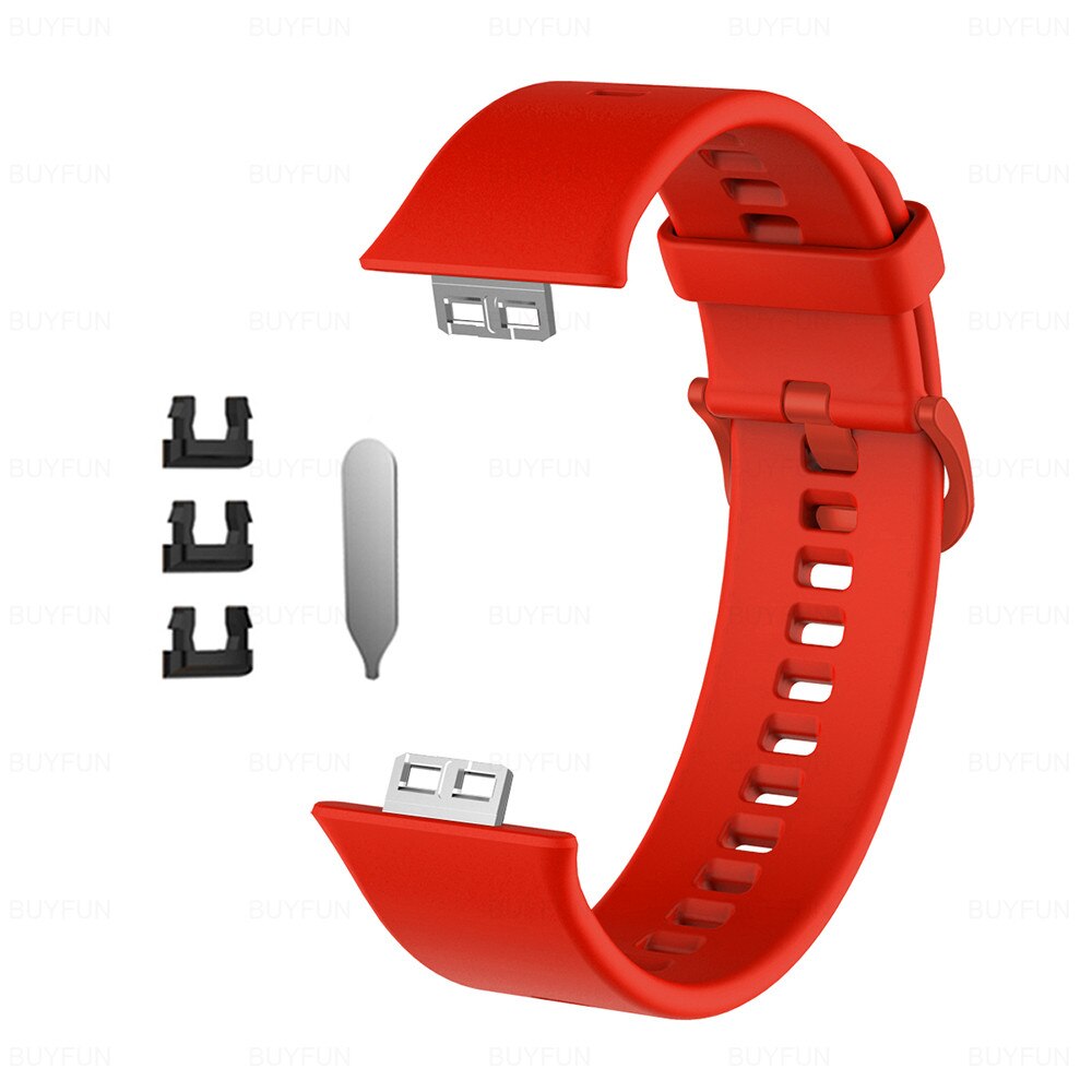Gummirem til huawei watch fit smart armbånd armbånd udskiftning sport på hauwei watchfit strapas smart tilbehør: Rød