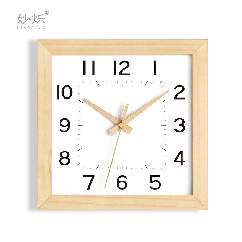 Large Square Wall Clock Modern Wood Living Room Clocks Wall Home Decor Nordic Silent Bedroom Relogio De Parede Ideas FZ720: J