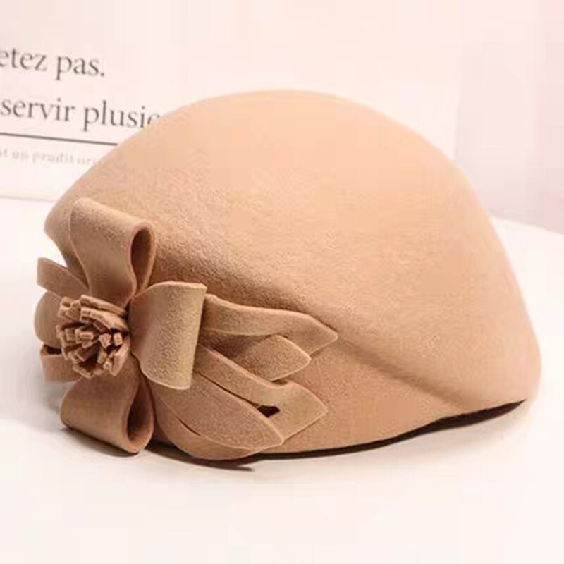 100%  uld vintage varm uld vinterkvinder baret fransk artist beanie hat kasket til søde pige vinter og efterår hatte: 1