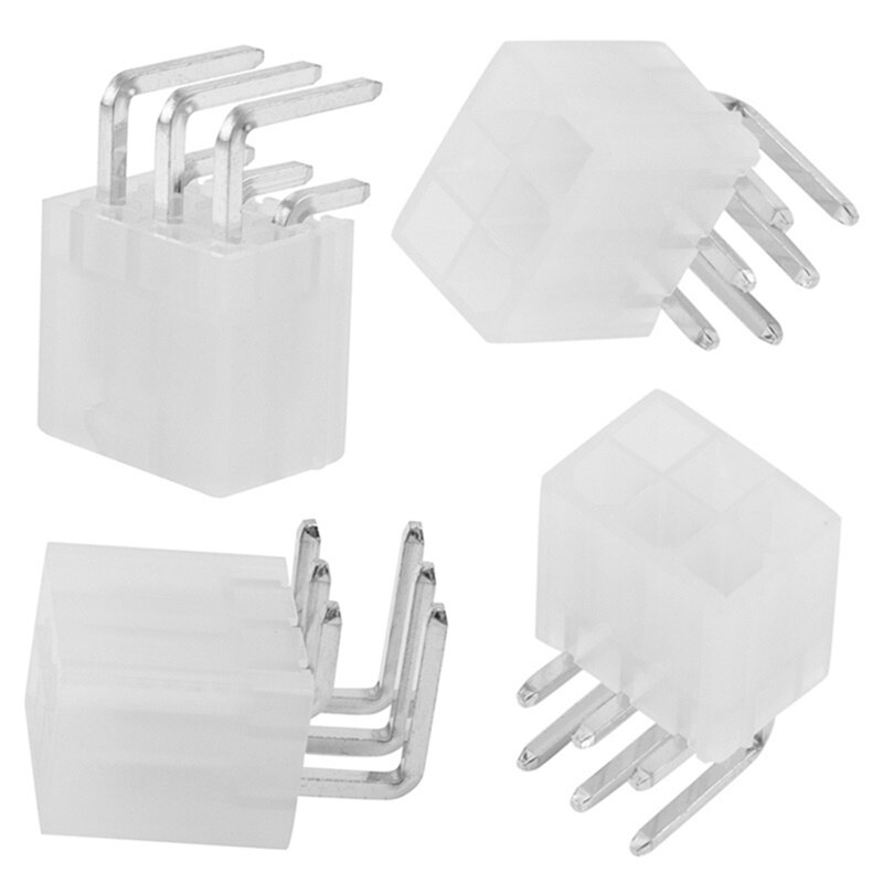 100Pcs 4.2MM 6 Pin Header Male Pin for Graphics Card GPU PCI-E PCIe Power Connector Right Angle Through Hole Video Card