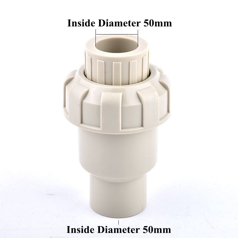 1Pc ID 20~110mm PPH Check Valve One Way No-Return Valve Aquarium Fish Tank Pipe Fittings Garden Irrigation Water Tube Connectors: ID 50mm
