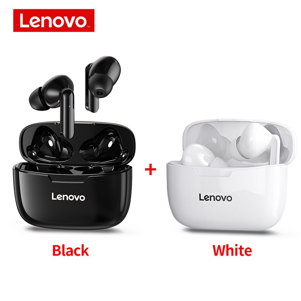 Auricolare Wireless originale Lenovo TWS QT81 XT91 XT89 XT90 auricolari Bluetooth 5.0 batteria a lunga durata cuffie con riduzione del rumore: white and Black XT90