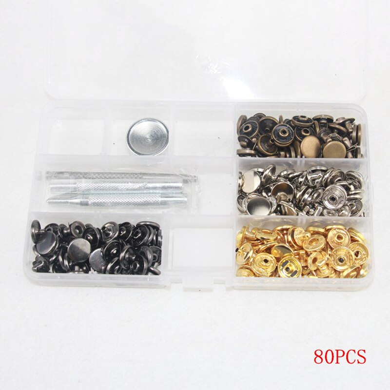 Prajna eyelet 40/80/100/120 sett mix farge maljer metall kobber fire-knapps installasjonsverktøy knapp jakke mørk spenne 12.5mm