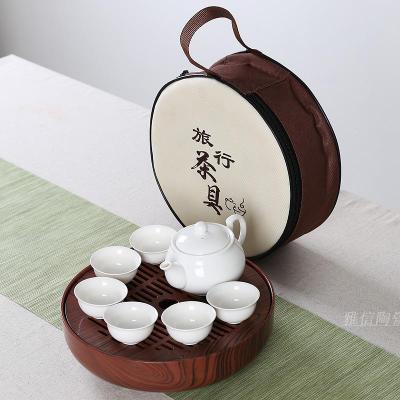 Draagbare dragen pakket Zisha Theepot Cups Plastic Thee Lade pakket China Kung Fu Thee Set Eenvoudige mini outdoor reizen Thee set: 09 Tea Set