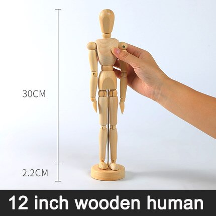 Holz Mannequin Hand Zeichnung Skizze Modell Puppe Mit Stand Beweglichen Gliedmaßen Menschliches Künstler Modell Hause Figuren Miniaturen Dekor: hölzern Mensch 3