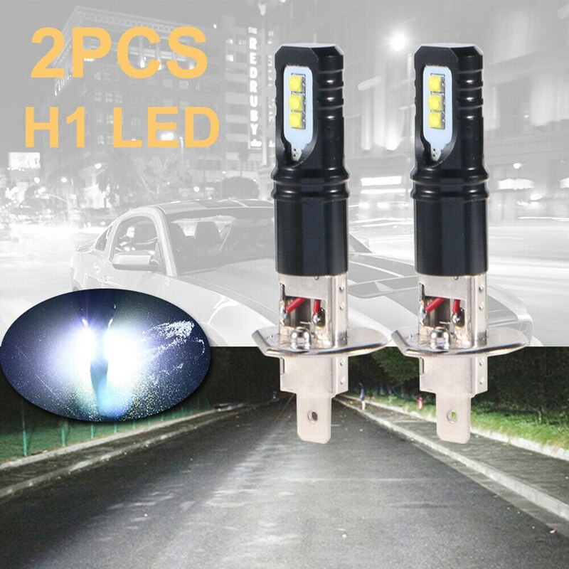 2X H1 6000K Super Bright White 6000LM Drl Led Gloeilampglas Kit Hoge-Beam