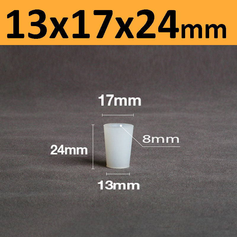 Silicone Stoppers With Hole Conical Rubber Plugs Test Tube Stoppers For Laboratory Triangular Flasks Plugging Holes: Yellow