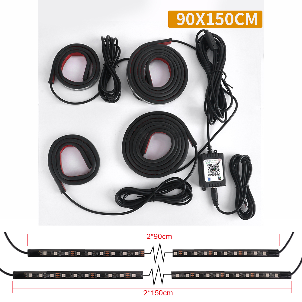 Led Neon Auto Underglow Lichten 12V Chassis Rgb Licht Strip Underglow Sfeer Decoratieve Lamp Kit Exterieur Onderdelen Voor Auto bodem: koud wit 6000k