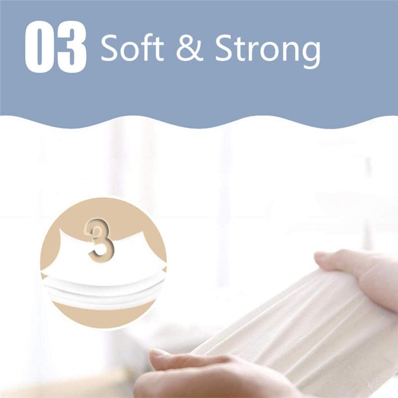 1 Roll Soft 3-Ply Toilet Paper Home Kitchen Toilet Tissue Strong and Highly Absorbent Hand Towels Roll Paper for Daily Use