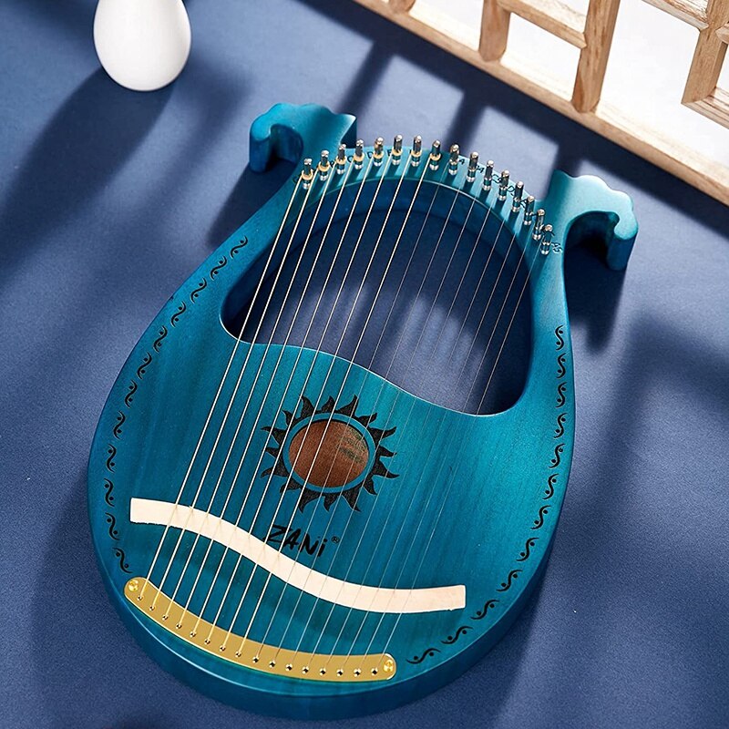 Zani Lier Harp,16 String Mahonie Lier Harp,16 String Lier Unieke Patronen Gesneden Fonetische Symbool, voor Muziek Liefhebbers Beginners,Etc