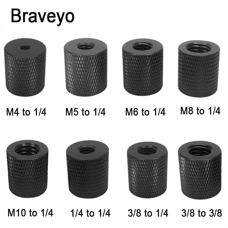 Dubbele Moer Adapter Schroef 1/4 M4 M5 M6 M8 M10 Camera Schroef Statief Balhoofd Monpod Mount Schroef Voor Dslr live Flash Bracket
