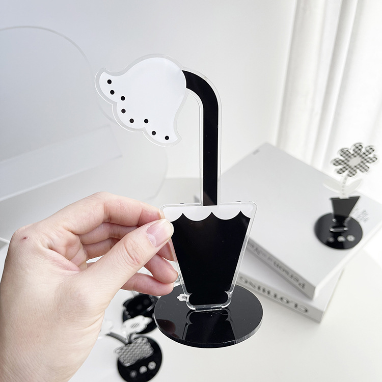 Acrylic Flower Desktop Photo Message Clip Table Number Holder Business Place Card Stand Rack Wedding Decoration Party Supplies: A