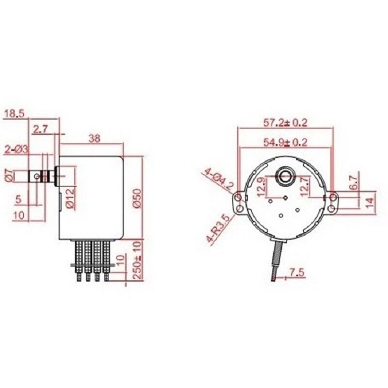 60KTYZ Motor síncrono de imán permanente proyector cortina Motor de velocidad 1-110 RPM AC 220V