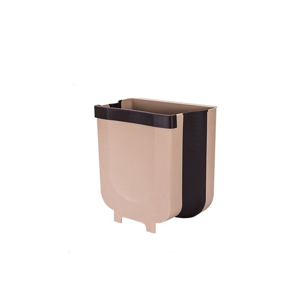 Wall Mounted Folding Waste Bin Garbage Cans Kitchen Cabinet Door Hanging Trash Bin Small hanging trash can cubo basura dustbin: Default Title