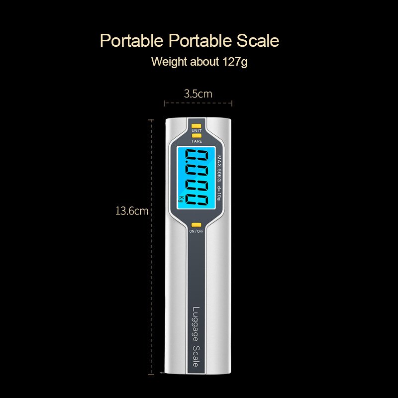 Digital Luggage Scale Portable Electronic Scale with Tape Measure Weight Balance Suitcase Travel Hanging Steelyard Hook Scale