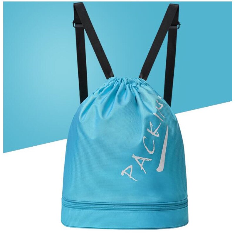 Mochila deportiva de gimnasio para hombre, mujer y niño, con cordón, para natación, secado, húmedo, para piscina, playa, Fitness