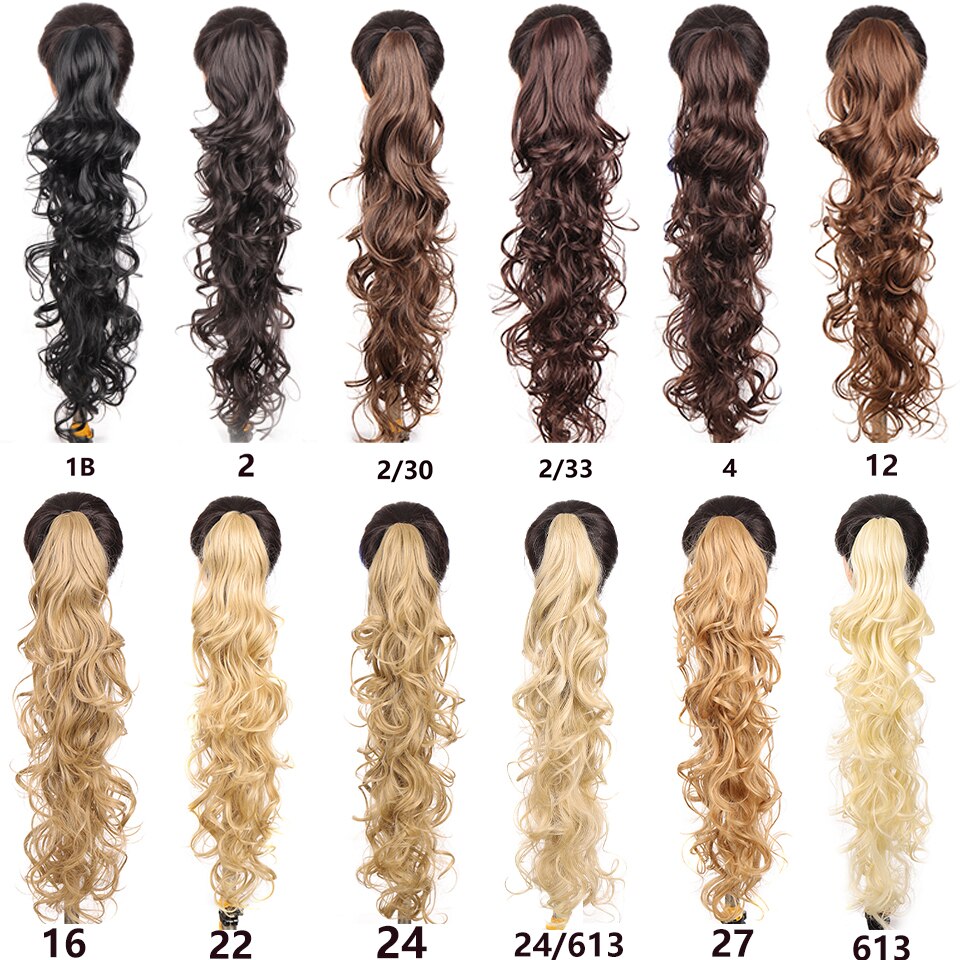 SEEANO Synthetic Claw Clip Ponytail Hair Extension Big Wave Ponytail Hair Extension Ladies Ponytail Wig Yellow Black Brown