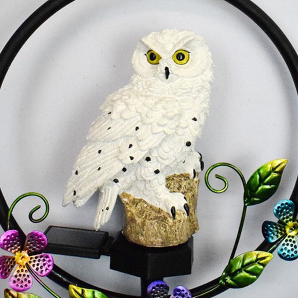 Lampe solaire extérieure hibou lumière à énergie solaire, hibou en pierre pour la lutte contre les ravageurs des oiseaux épouvantail jardin cour décoration