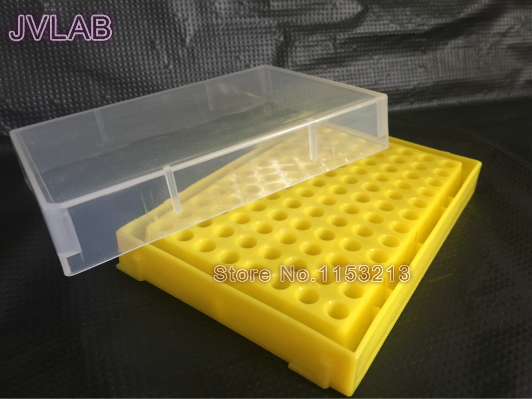 Plastic PCR Tube Box 0.2ml With 96 Holes, Laboratory Centrifuge Tube Box, Frozen Tube Storage Box, DNA Sample Tube Box 5pcs/lot