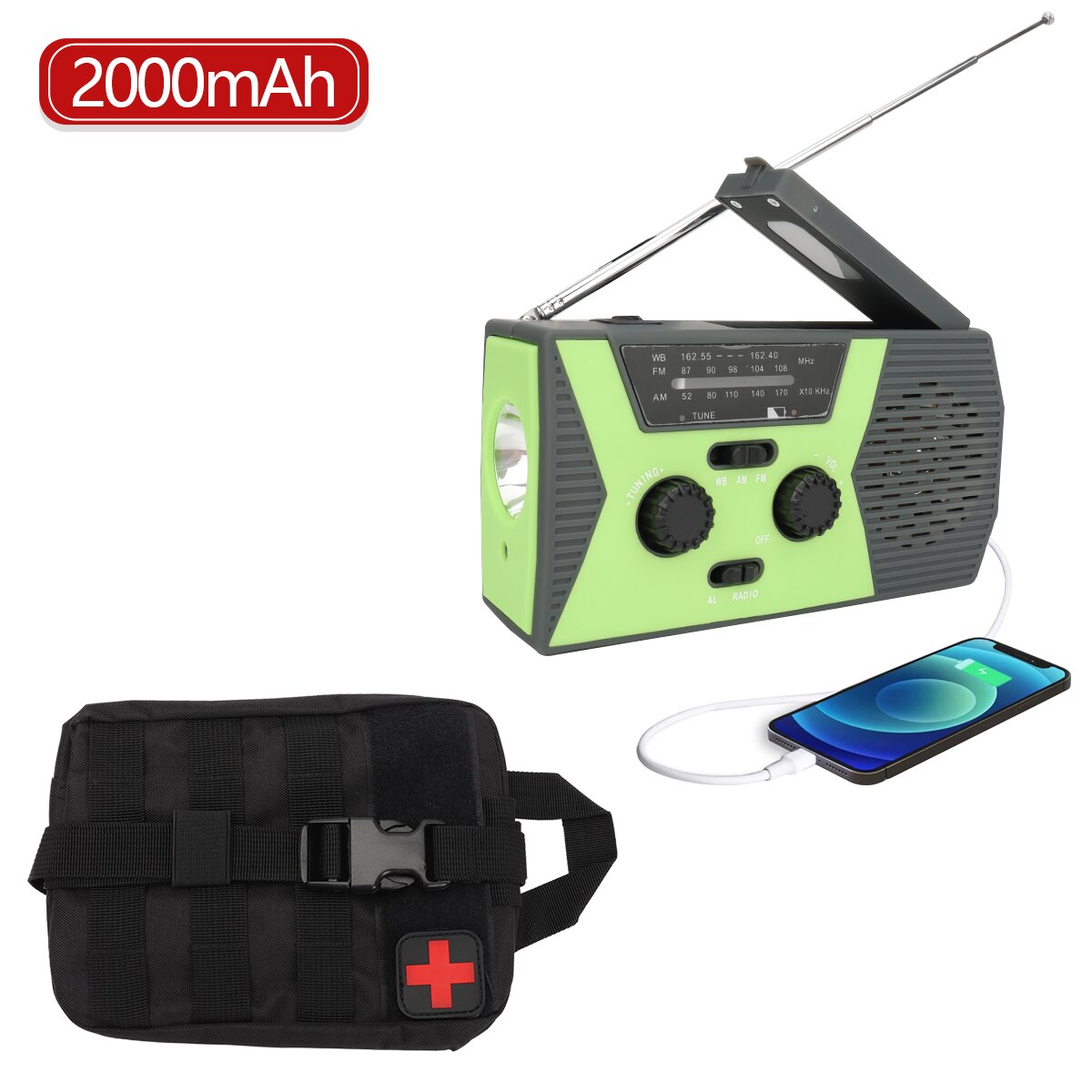 ABBREE Auto Scan Emergency Solar Hand Crank Radio – Vicedeal