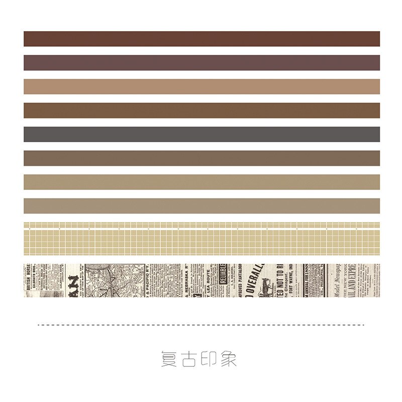 10 sztuk/paczka klasyczny styl angielski taśma Washi DIY dekoracji Scrapbooking planista taśma maskująca naklejki artykuły biurowe: C