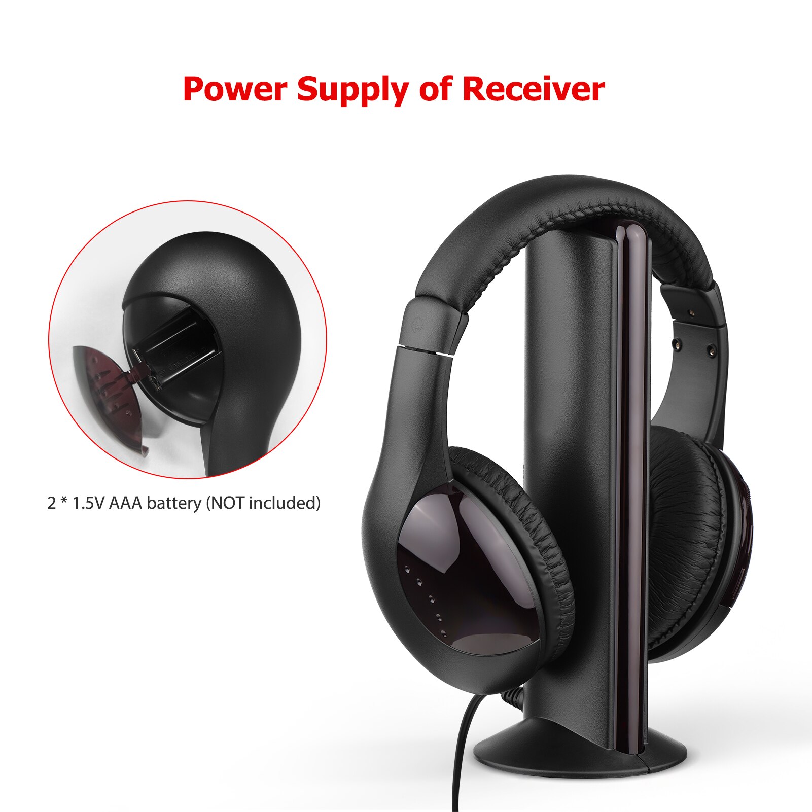 5-In-1 Multifunctionele Draadloze Headset Fm Hi-Fi Draadloze Hoofdtelefoon Zender Ontvanger Set Fm Radio Computer Tv Monitor hoofdtelefoon