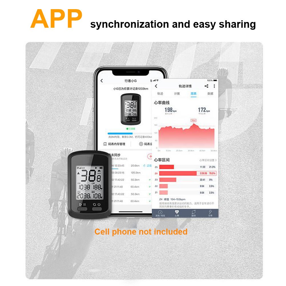 GPS Fahrrad Tacho Digital Road Fahrrad Bluetooth 5,0 Wasserdichte IPX7 LCD Display Stoppuhr Kilometerzähler Tracker Radfahren Computer