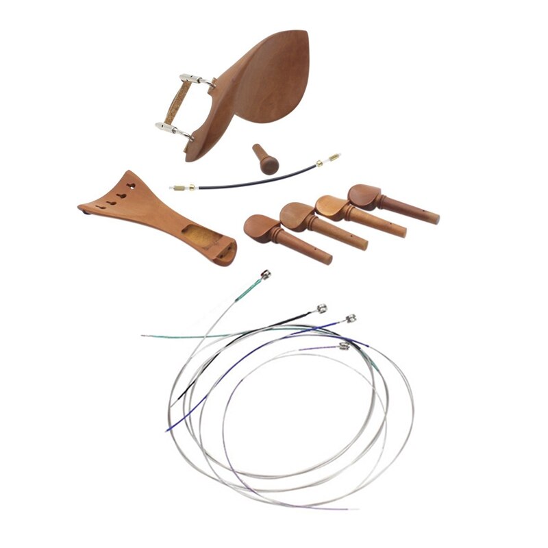 2 Set Viool Accessoire Kit: 1 Set 4/4 Viool Chin Rest Chinrest Met Tuning Peg &amp; 1 Set V60 Matige Viool String