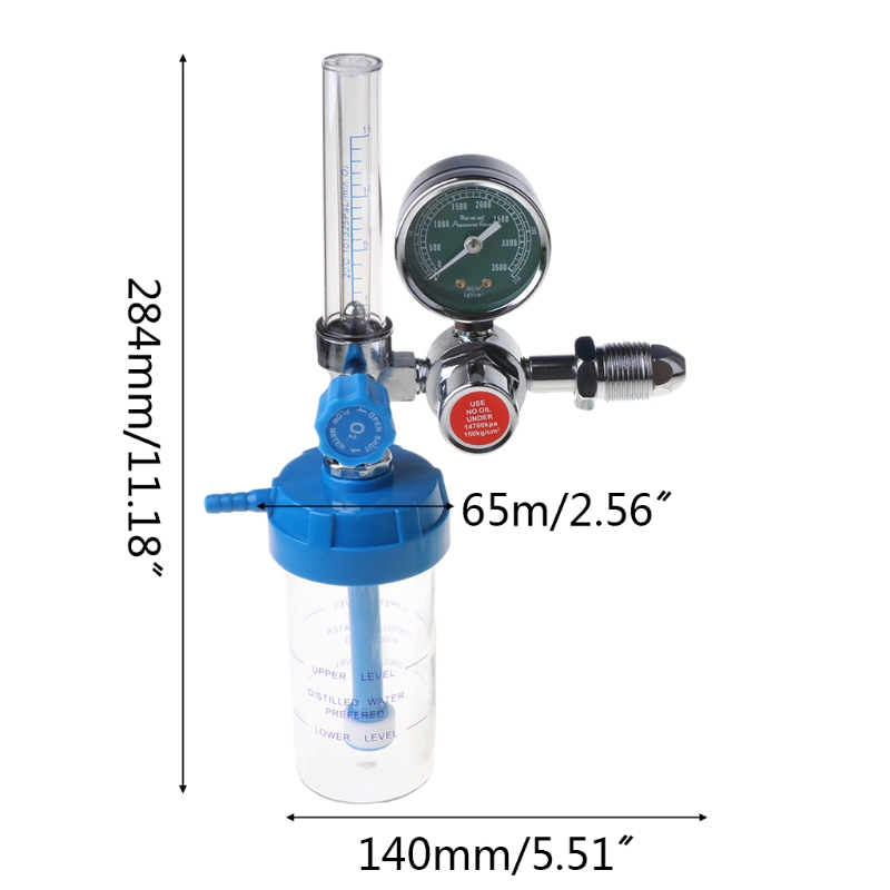 Oxygen Pressure Regulator O2 Pressure Reducer Gauge Meter Flow Gauge Gas Regulator G5/8 N20 20