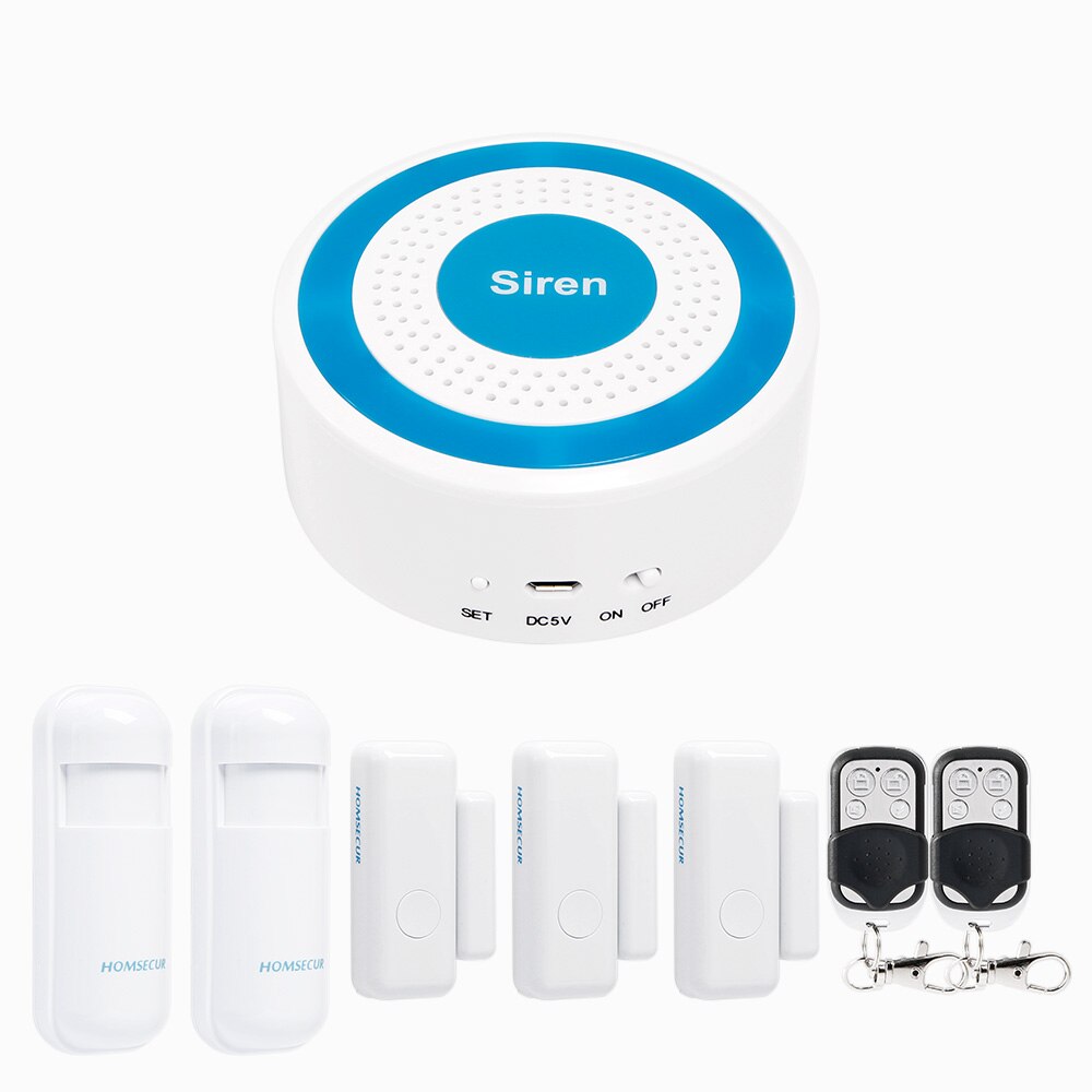 HOMSECUR 433 MHz Drahtlose DIY allein Alarm Sirene H6-2 125dB Multi-funktion Heimat Sicherheit Alarm Systeme Bausatz: einstellen2
