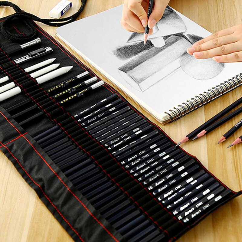 Ensemble de crayons de dessin pour adultes, débutant 2b4b, outils de peinture, stylo de dessin, crayon pour enfants, sac de dessin, fournitures d'art