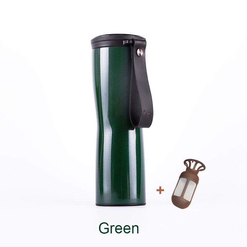 Xiaomi KissKissFish MOKA Smart Coffee Cup Travel Mug Stainless Steel 430ml Portable with OLED Touch Screen Temperature Display: Green