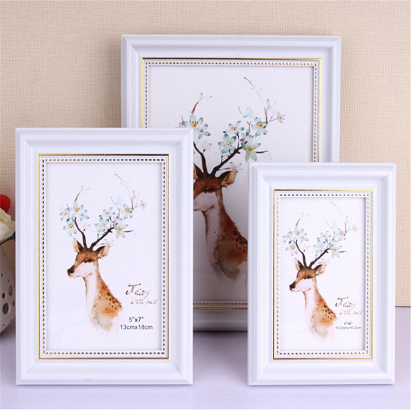 Vintage European Wedding Photo Frame Table Wall Hanging Handmade Home Decor 6inch 8inch 10inch A4: White / 8 inch