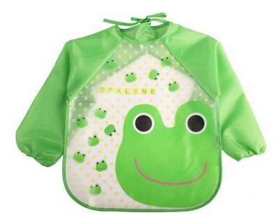 Leuke Cartoon Slabbers Lange Mouw Art Schort Dier Kiel Kinderen Bib Burp Kleding Zachte Voeden Eet Peuter Waterdichte Baberos: 5qingwa