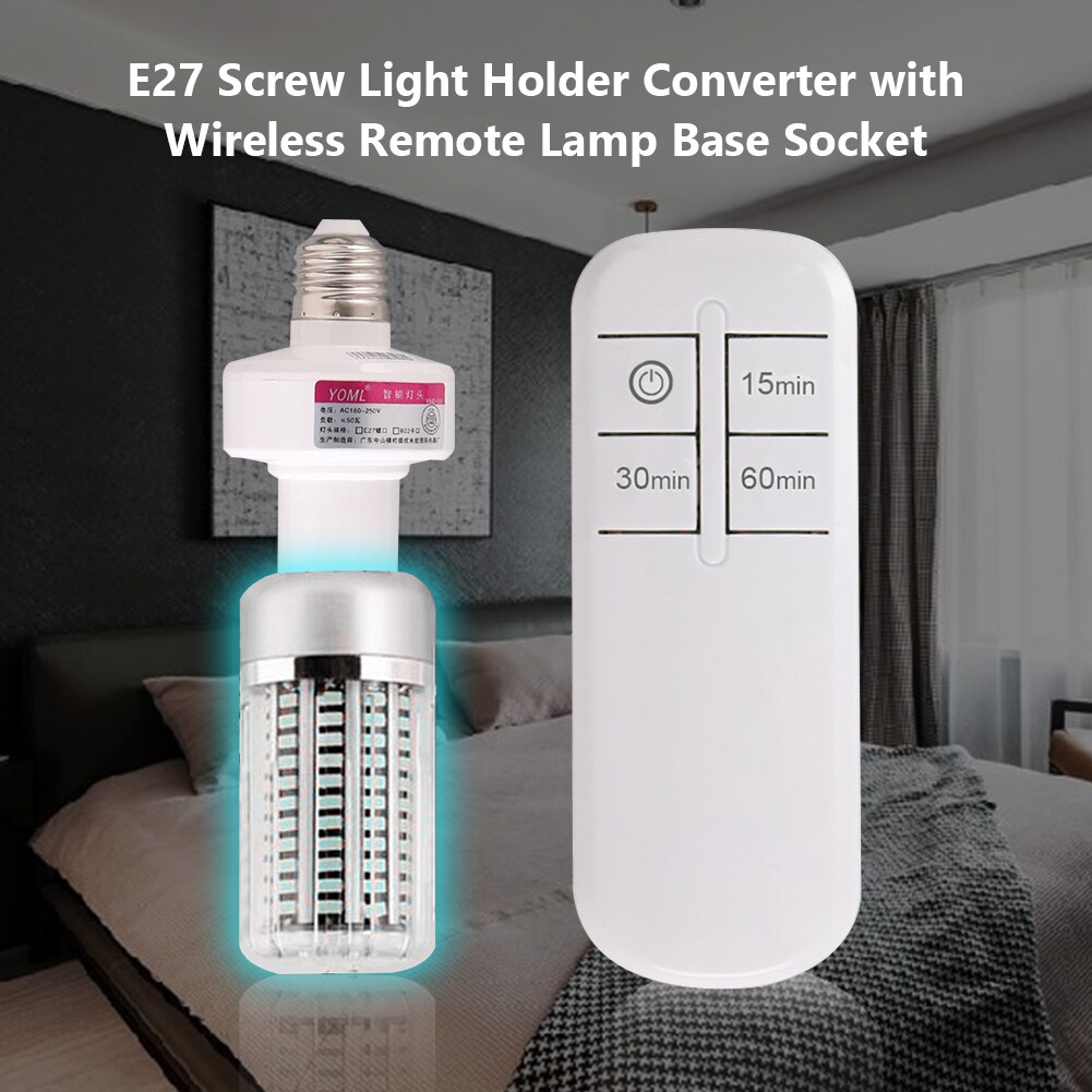 40W UV lampe germicide E27 Led UV-C ampoule avec télécommande 99% taux antibactérien intérieur stérilisation lumière de sécurité: Set 3