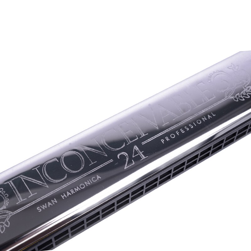 Swan SW24-4 trémolo Harmonica 24 trous, 48 tons de clé C avec boîte noire