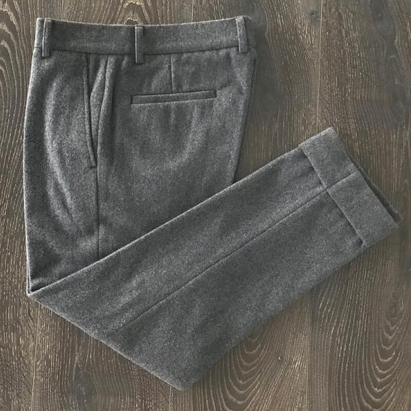 Mannen Broek Grijs Wol Tweed Curling Broek Broek Voor Mannen Casual Broek Dragen Gentleman Broek Herenkleding Broek: gray / M