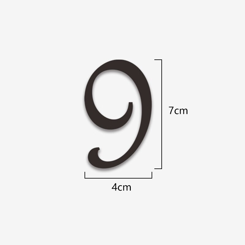 7 x 4cm akryl hus lejlighedsnumre selvklæbende nummerskilte på døren hjemme hotel kontor flade nummerplader