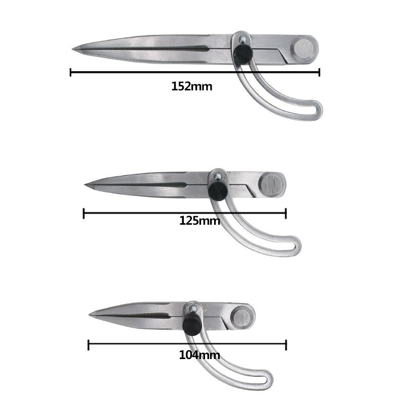 45# Stahl Leder Craft Compass Wing Divider Einstellbare Federkompass-Teiler Leder Line Marking Tools(75mm