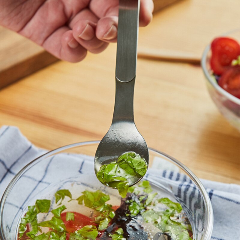 Tasting Spoon Stainless Steel 304 Tweezers Chef Dual Dishes Taste Scoop Dual Function Spoon Cooker Spoon Gadget Tools