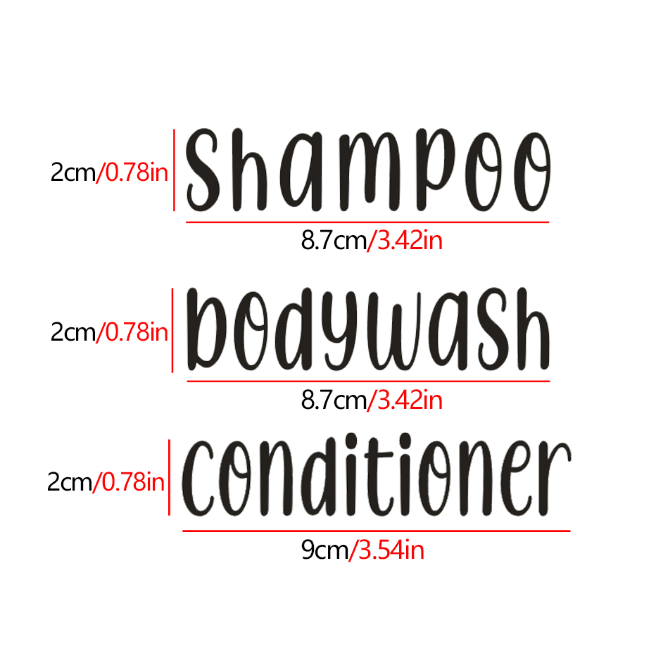 Bouteille distributrice de savon de douche, salle de bains, shampoing, après-shampooing, bouteille de lavage du corps avec étiquettes imperméables amovibles pour la décoration de la maison: Clair