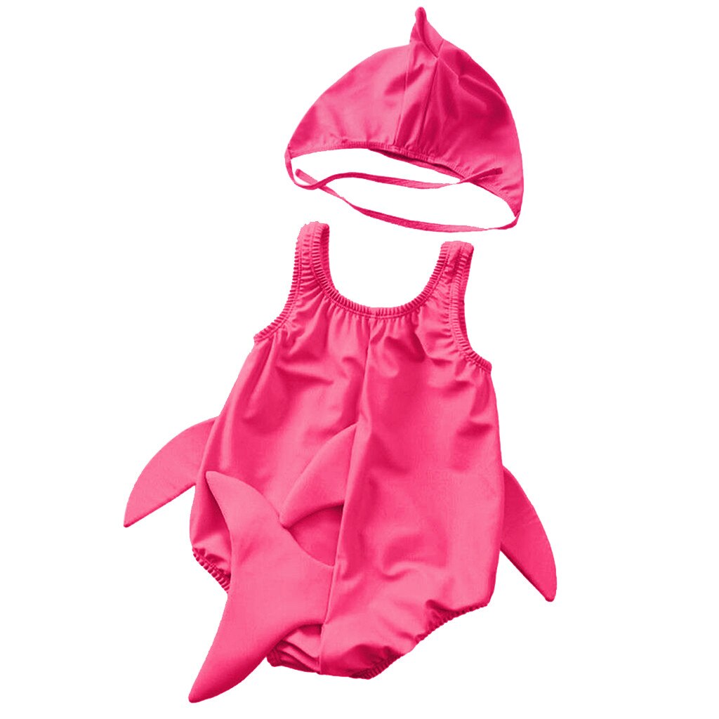 Peuter Baby Jongens Meisjes Een Stuk Badpak Cartoon Swimdress Badpak + Hoed Siamese Badmode Jumpsuit Strand Monokini Biquini