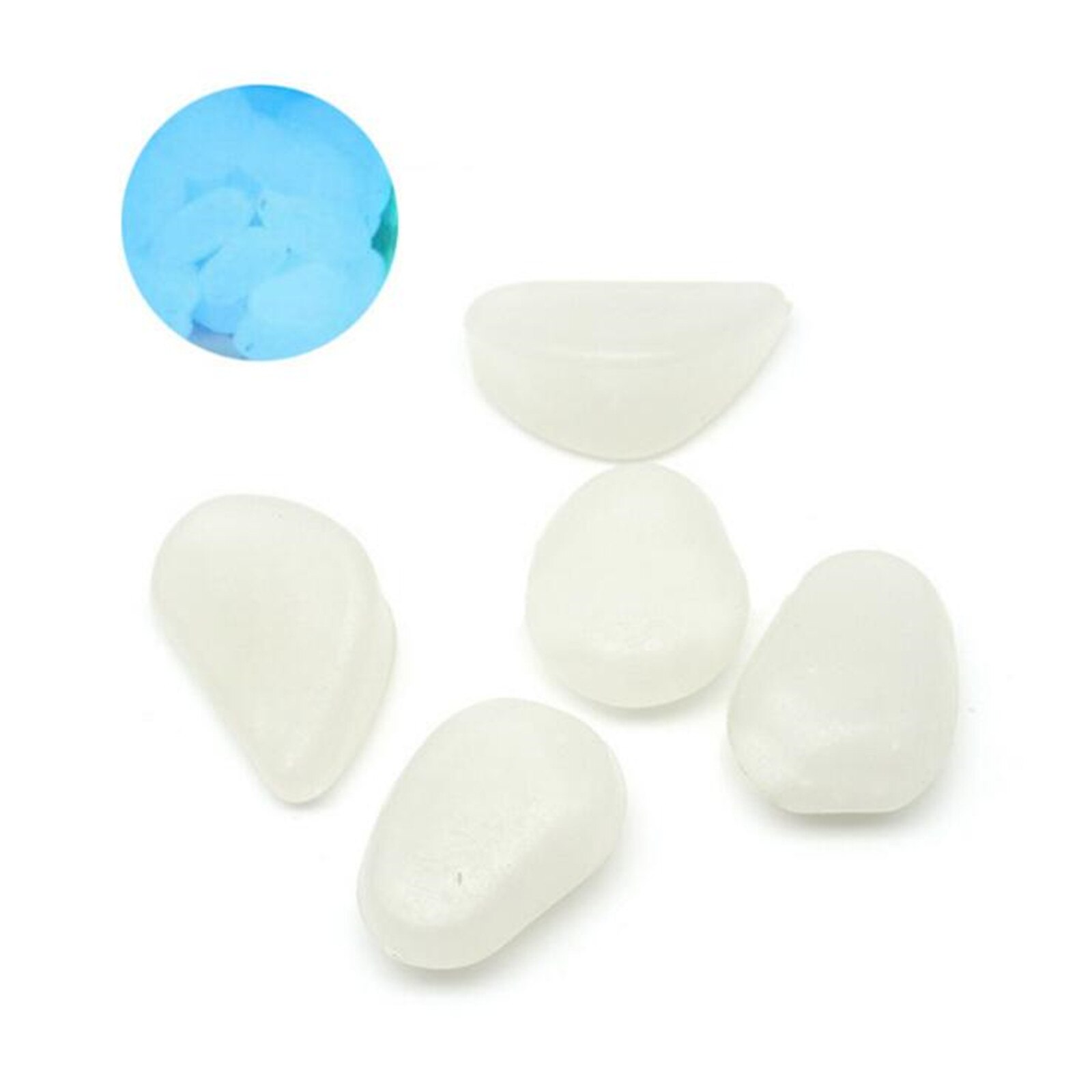 10PC Glow in The Dark Pebbles Luminous Stones Rocks For Garden Aquariums Decoration: D