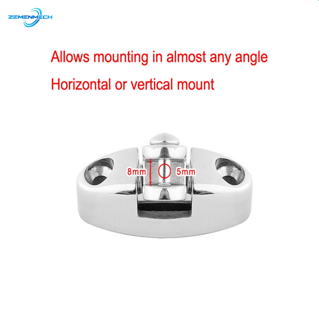 2PCS Boat Accessories 316 Stainless Steel Boat Bimini Top Mount Swivel Deck Hinge With Rubber Pad Marine Hardware Yacht Canoe