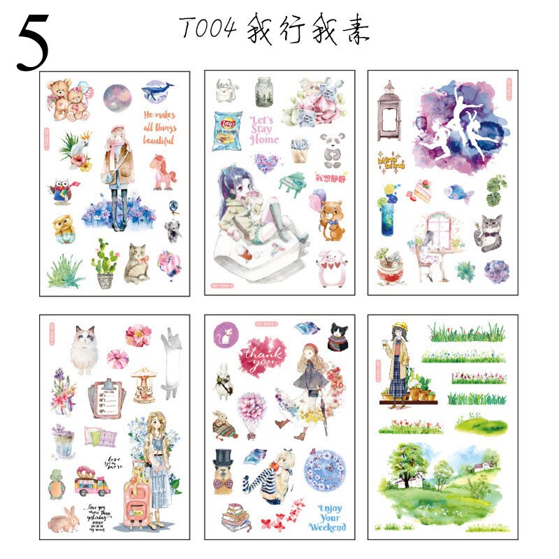 6 Sheets Kawaii Whale Stationery Sticker Cute Fruit Sticker Decorative Adhesive Sticker For DIY Diary Scrapbooking Albums: 5