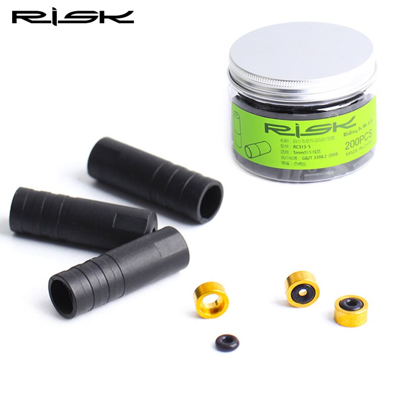 Risk capa do cabo da bicicleta com 100 peças, tampas básicas 4mm para cabo de freio 5mm, capa para cabo de câmbio, desviador de bicicleta à prova de poeira, tampa do cabo de câmbio