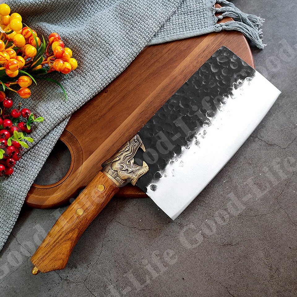 Damask Stainless Steel Kitchen Knives Meat Cleaver Hunting Knife Forged Chef Knives Utility Knife Multifunctional