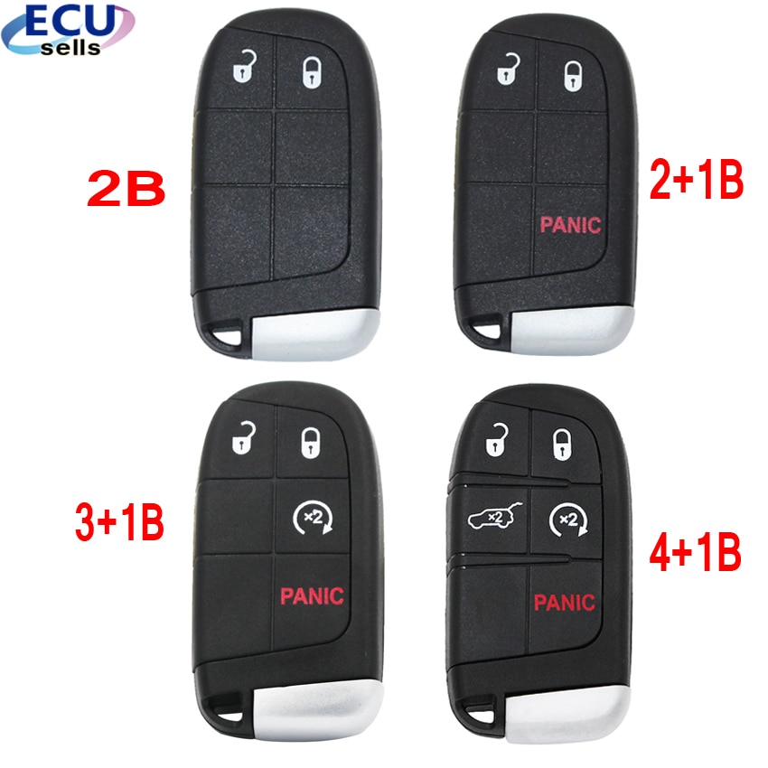 Keyless Smart Remote Key Case Shell Voor Chrysler Dodge Journey 2B / 3B / 4B / 5B + Kleine Sleutel